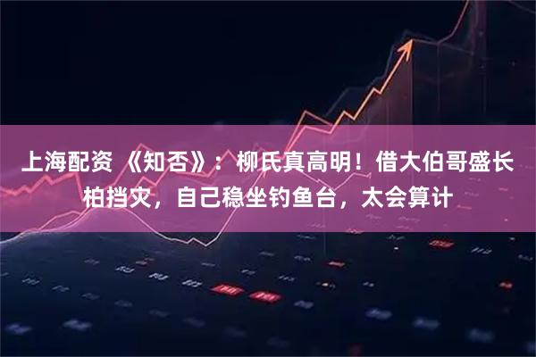 上海配资 《知否》：柳氏真高明！借大伯哥盛长柏挡灾，自己稳坐钓鱼台，太会算计