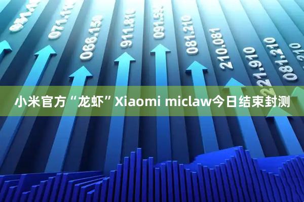 小米官方“龙虾”Xiaomi miclaw今日结束封测